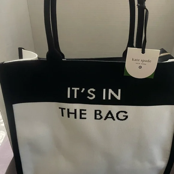 Kate spade x target colorblock knit Black/White Tote Bag BNWT - Picture 8 of 8